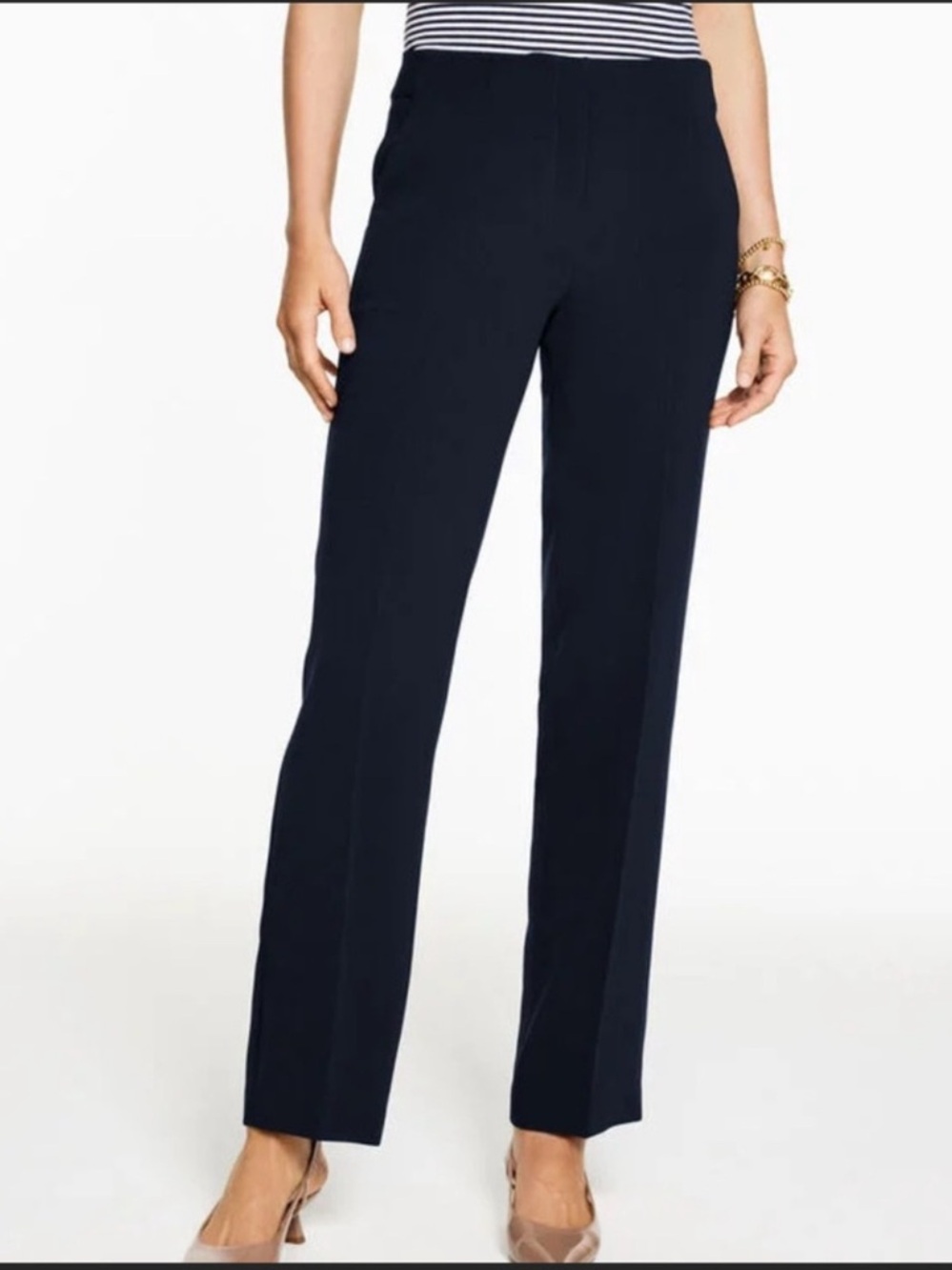 NWT Talbots Easy Travel Straight Leg Pants~Indigo Blue